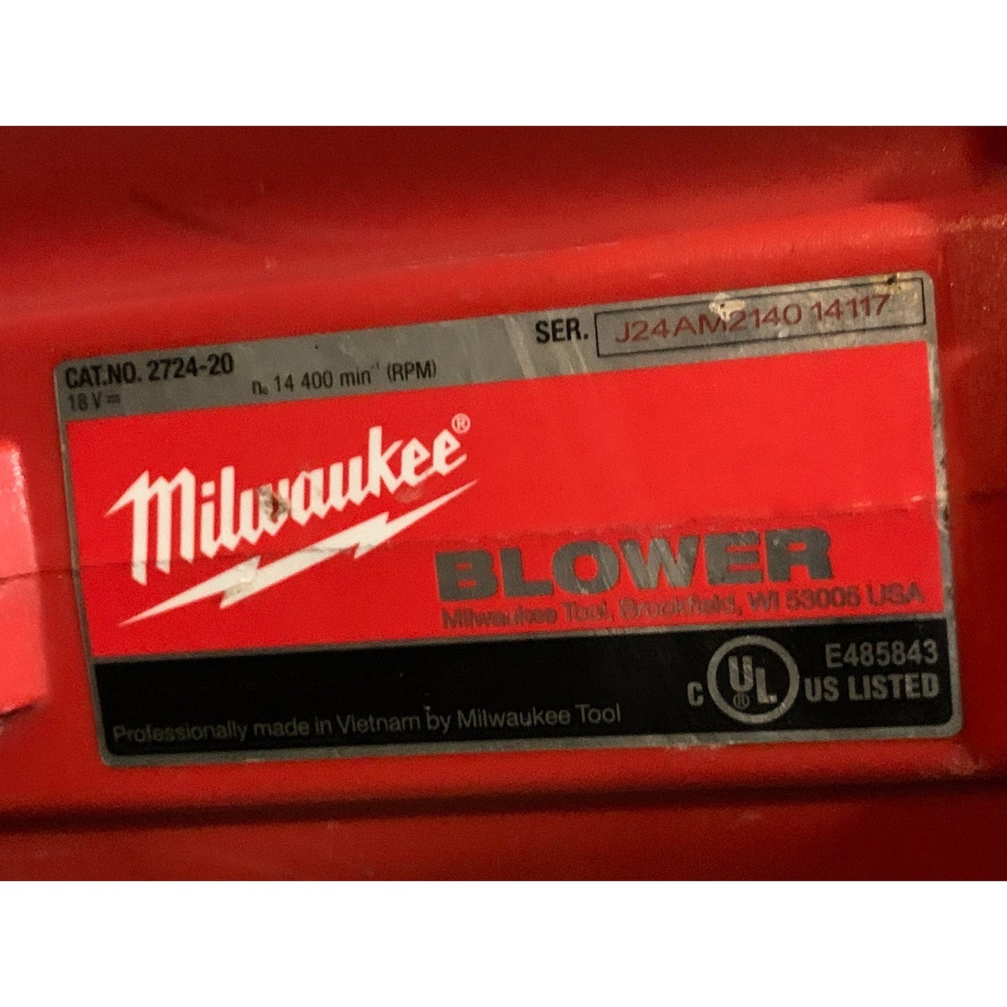 Milwaukee 2724-20 Leaf Blower M18 With 18V Tool Battery