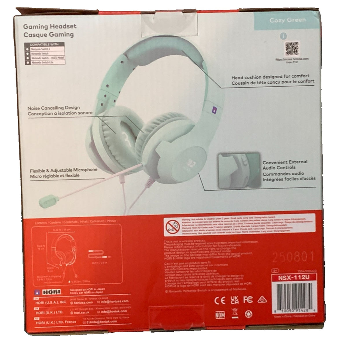 Hori Gaming Headset for Nintendo Switch 2 - Cozy Green