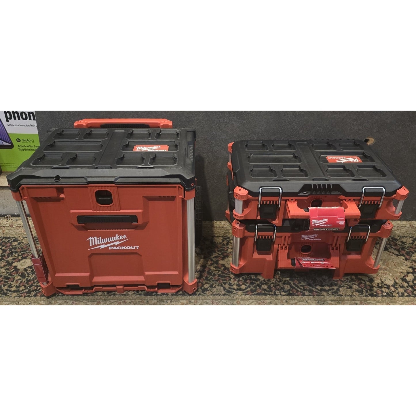 Milwaukee PACKOUT 22 inch Modular Tool Case Storage System 250 lb Capacity - 3 P