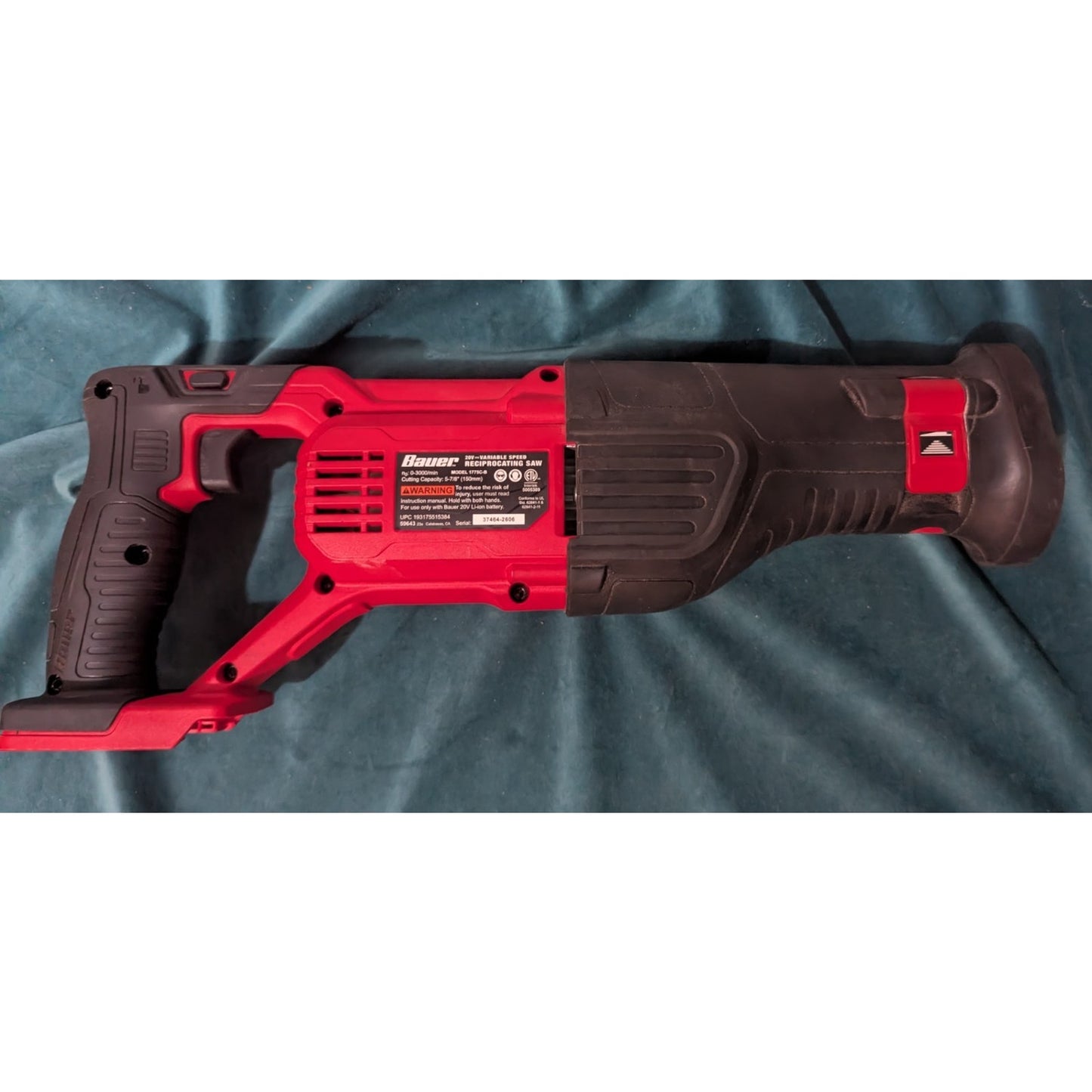 Bauer 20V Brushless Variable Speed Reciprocating Saw w/ Battery & Rapid Charger