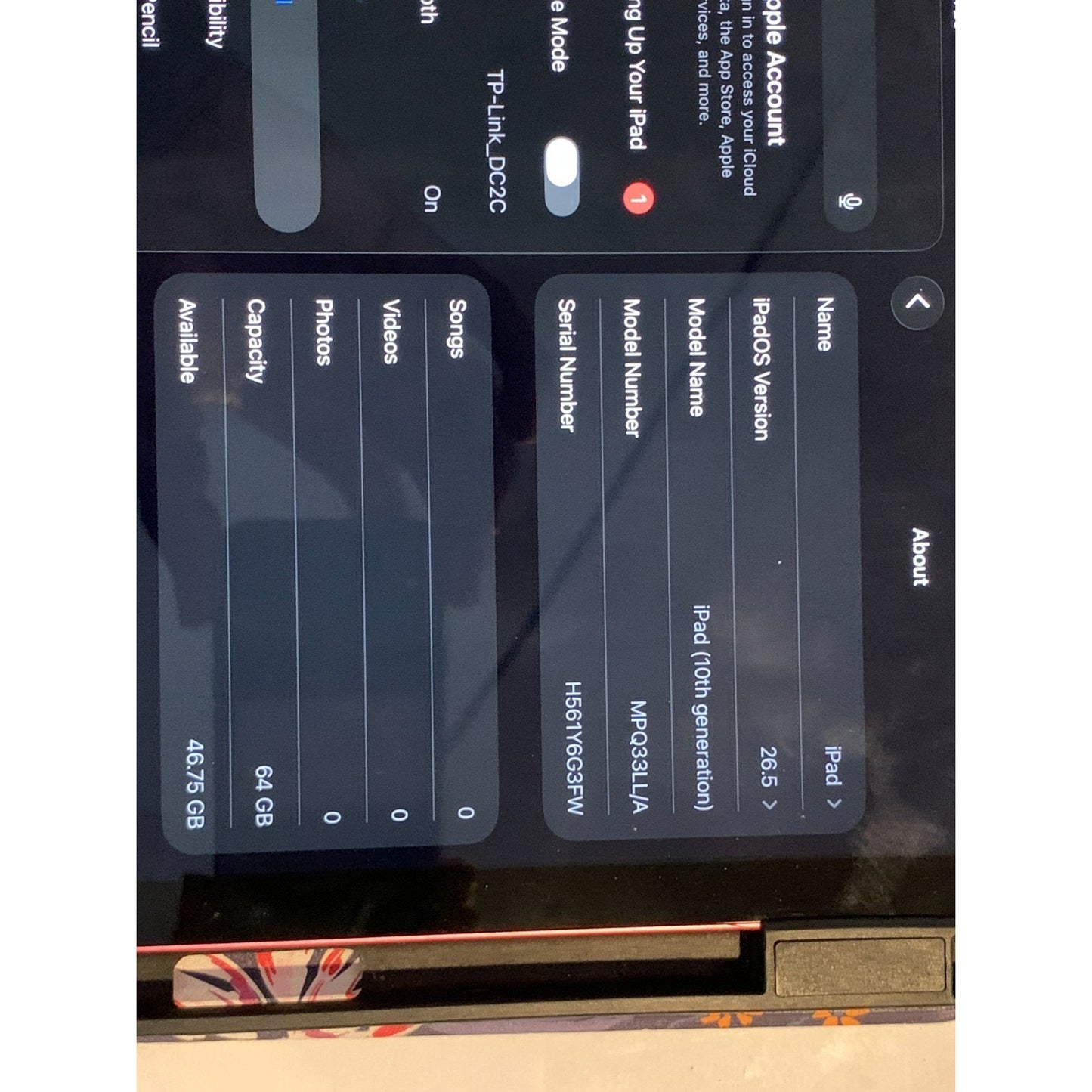 Apple iPad 10 64GB Pink A2696 MPQ83LL/A 10.9" Wi-Fi Tablet