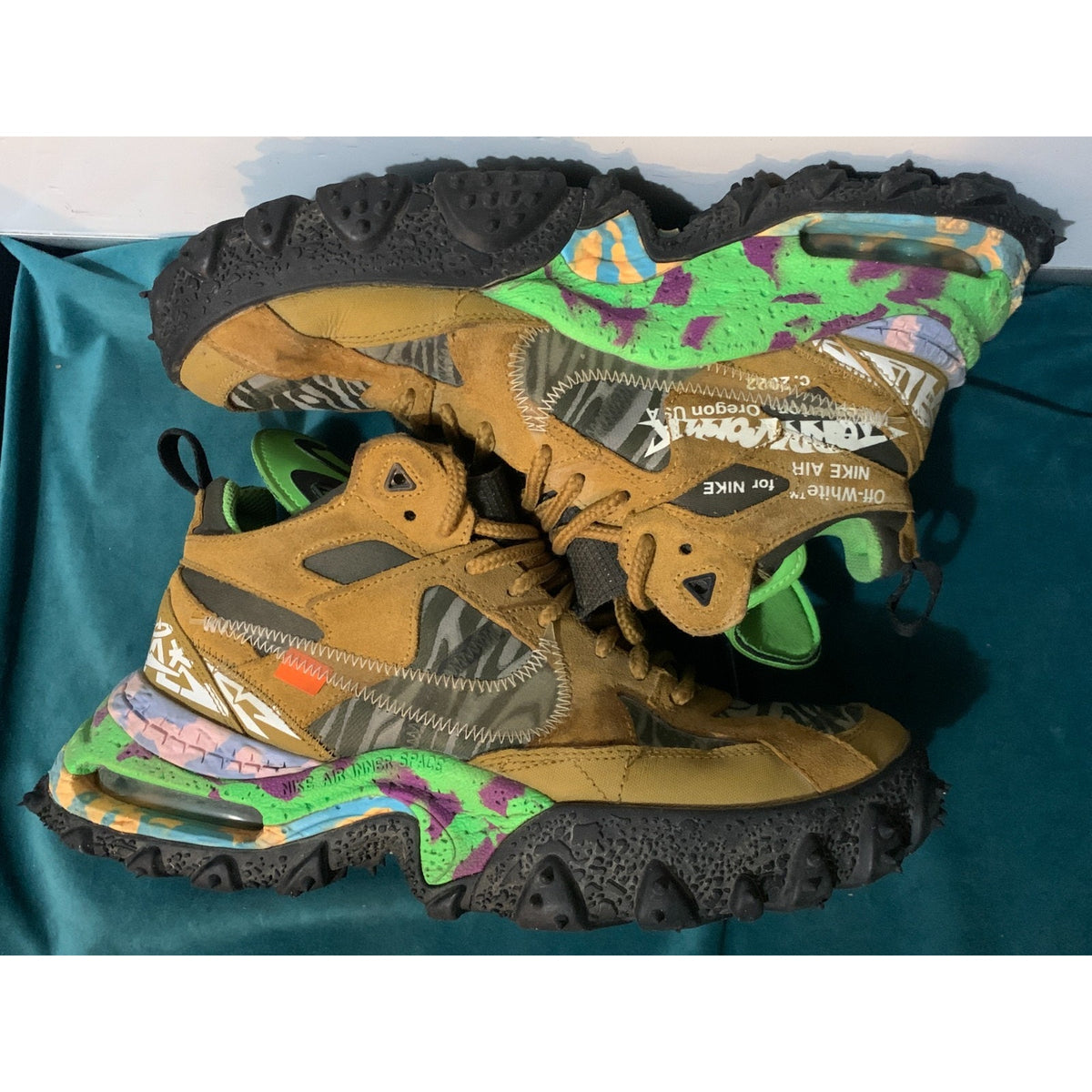 Off-White × Nike Air Terra Forma Wheat and Green Strike DQ1615-700 Men's US 10.5