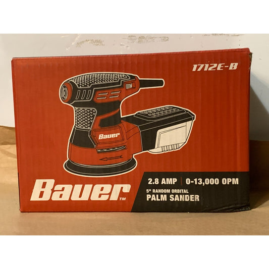 Bauer 1712E-B 2.8 AMP 5 Inch Random Orbital Palm Sander NEW SEALED FREE SHIPPING