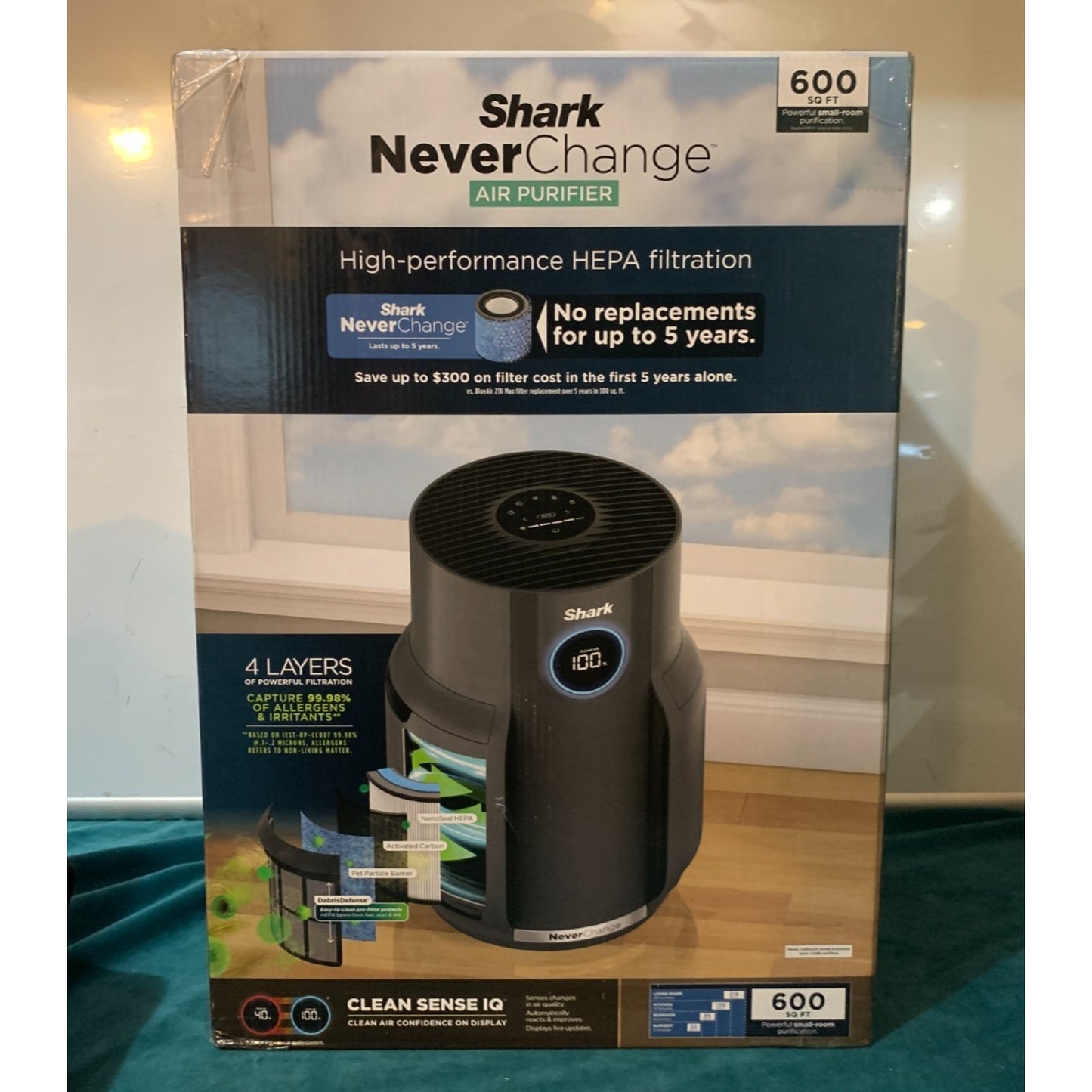 New Shark Never Change Air Purifier HP150 600 sq ft Black