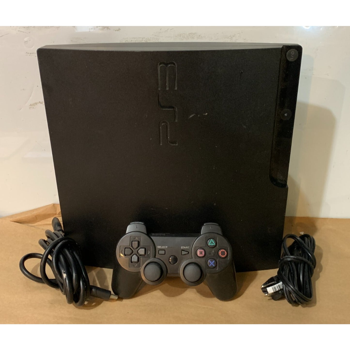 Sony PlayStation 3 Slim (PS3) Console + Cords + 1 Controller Black 320gb