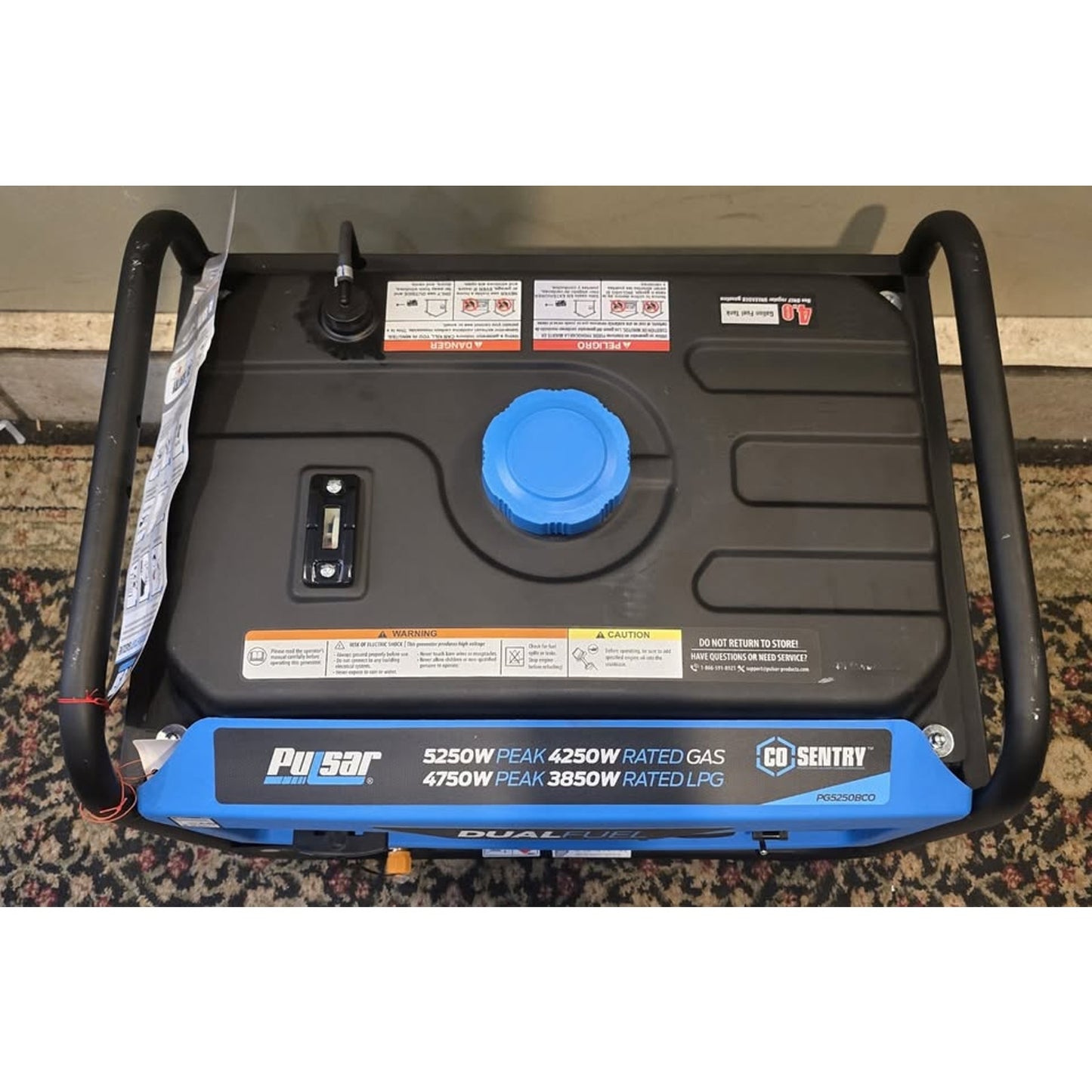 Pulsar 5,250W Dual Fuel Portable Generator w/ CO Sentry / PG525BCO /
