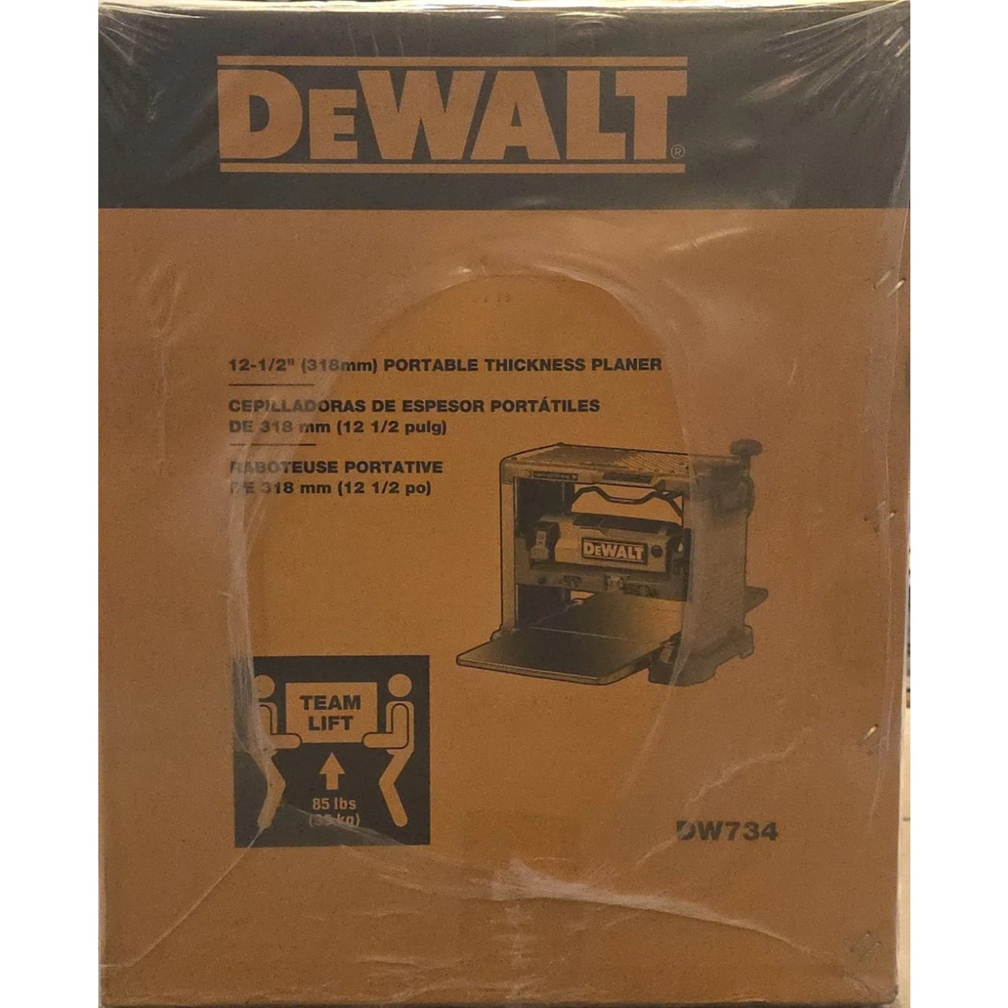 DeWALT DW734 12-1/2" Thickness Three Knife Head Wood Planer Tool - 15 Amp