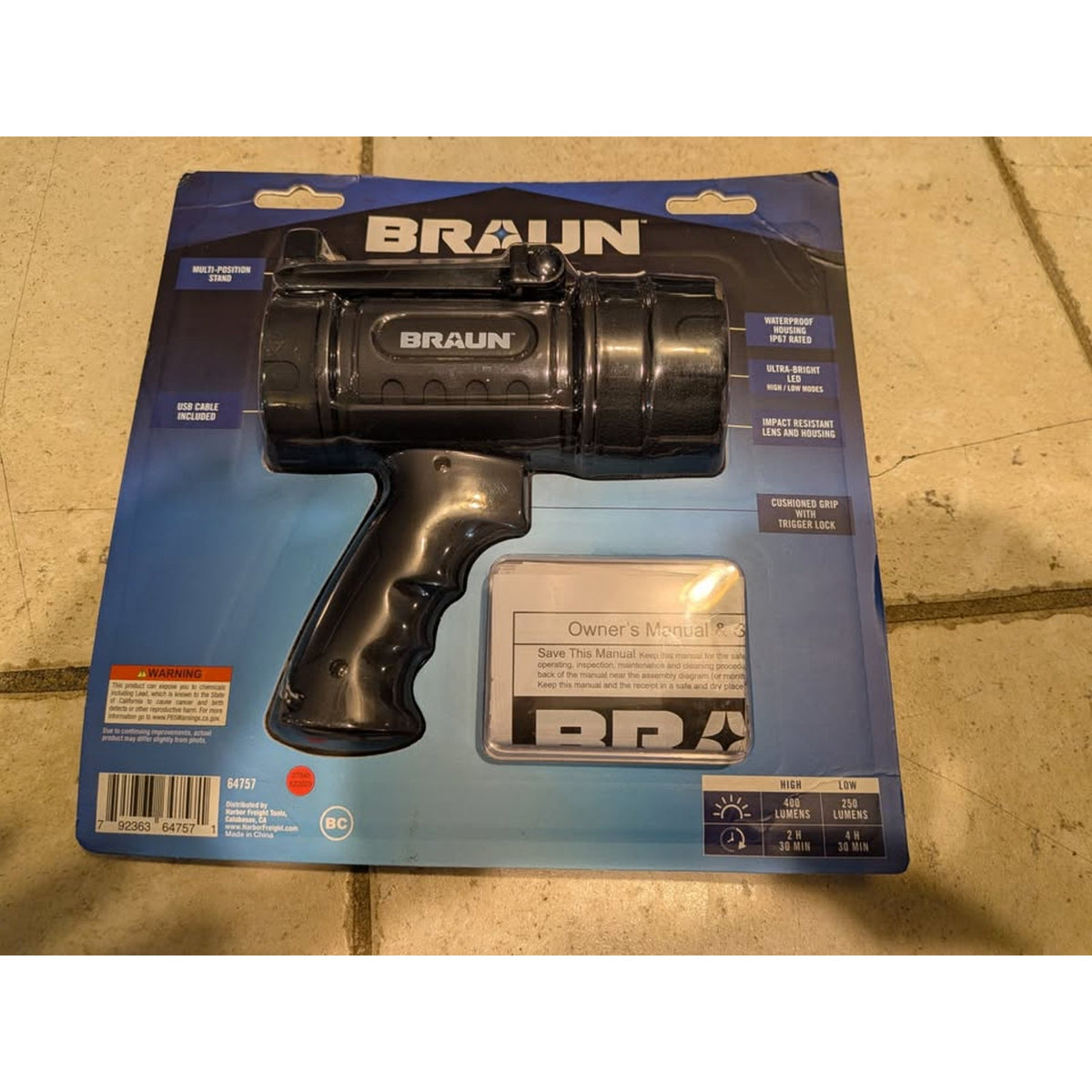 Bran 400 Lumen Rechargeable Waterproof LED Spotlight