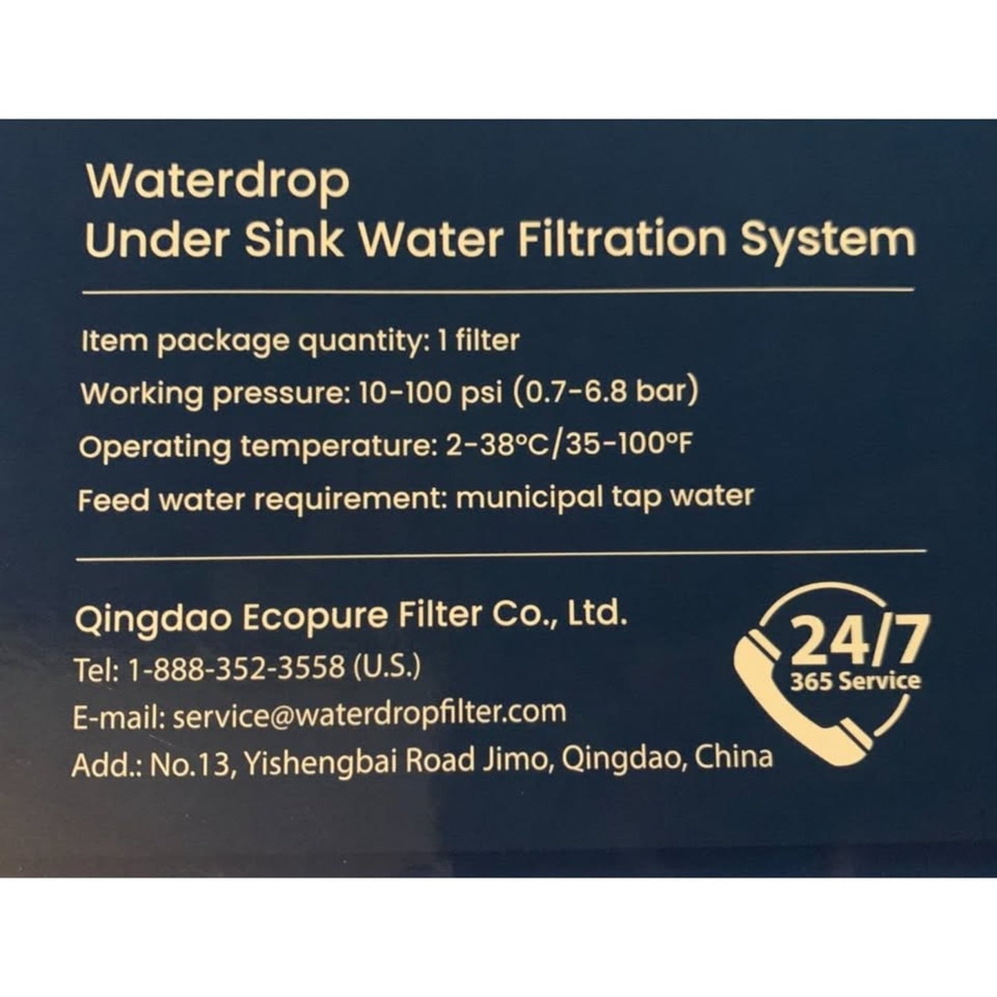Water Drop WD-15UA Under Sink Water Filtration System