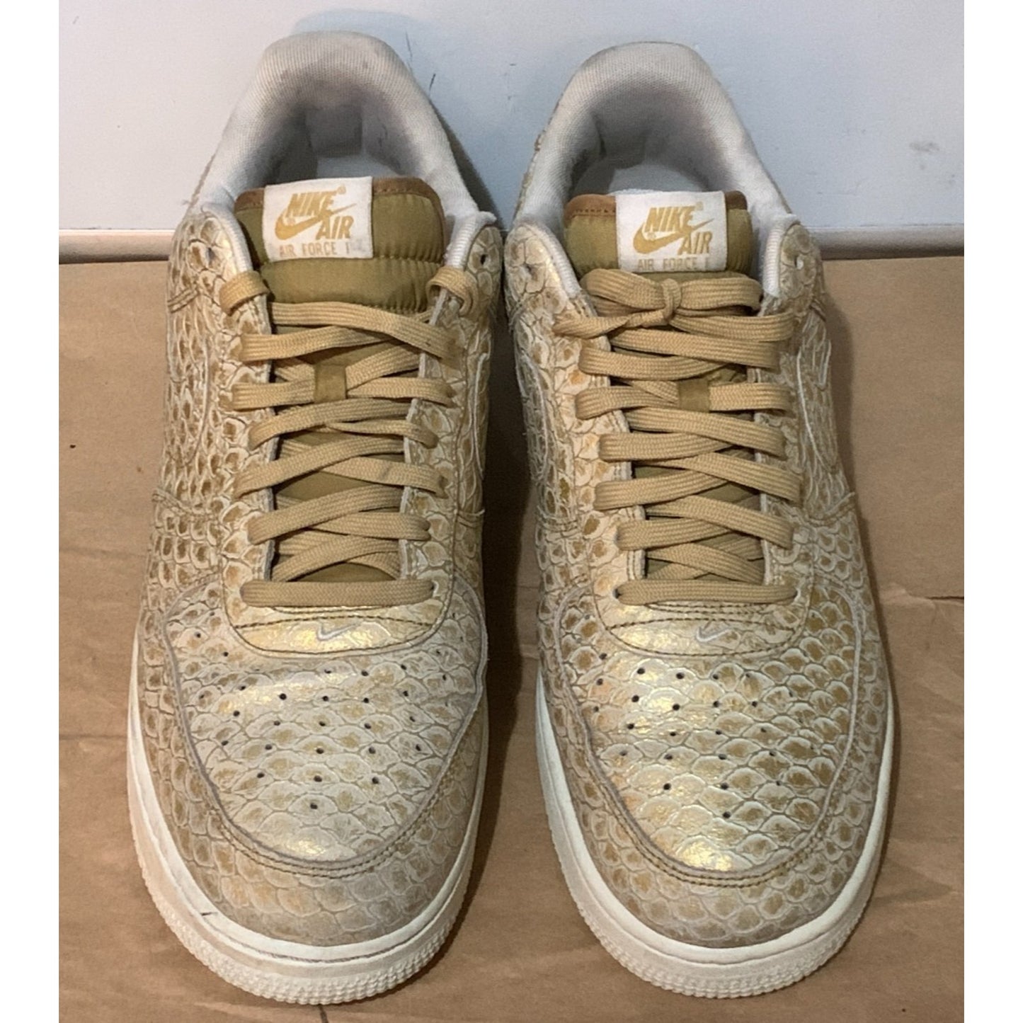 2016 Nike Air Force 1 Low 07 LV8 Rare Gold Snakeskin Men’s Size 12 718152-701