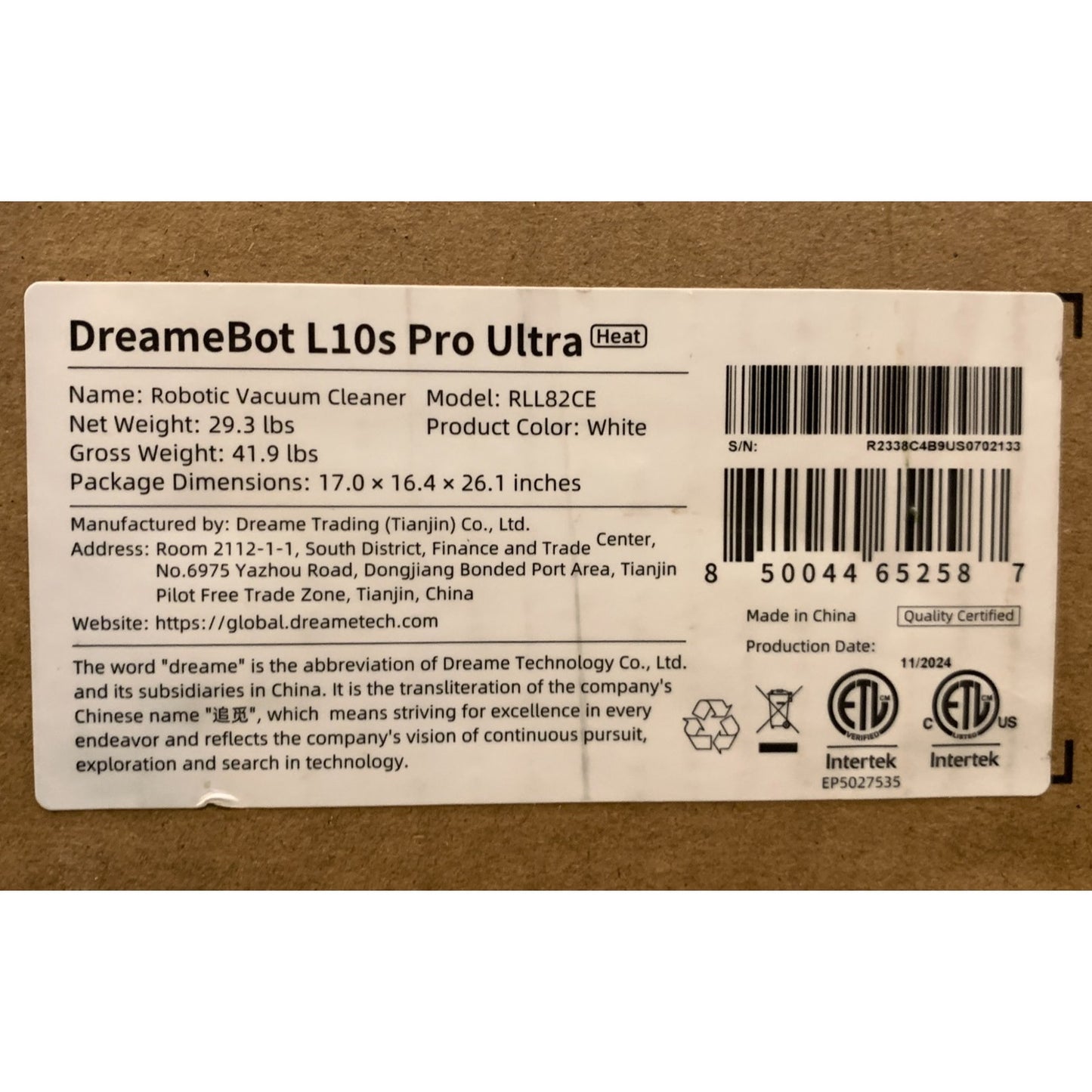 Dreame L10s Pro Ultra Self-Emptying Vacuum Cleaning Robot
