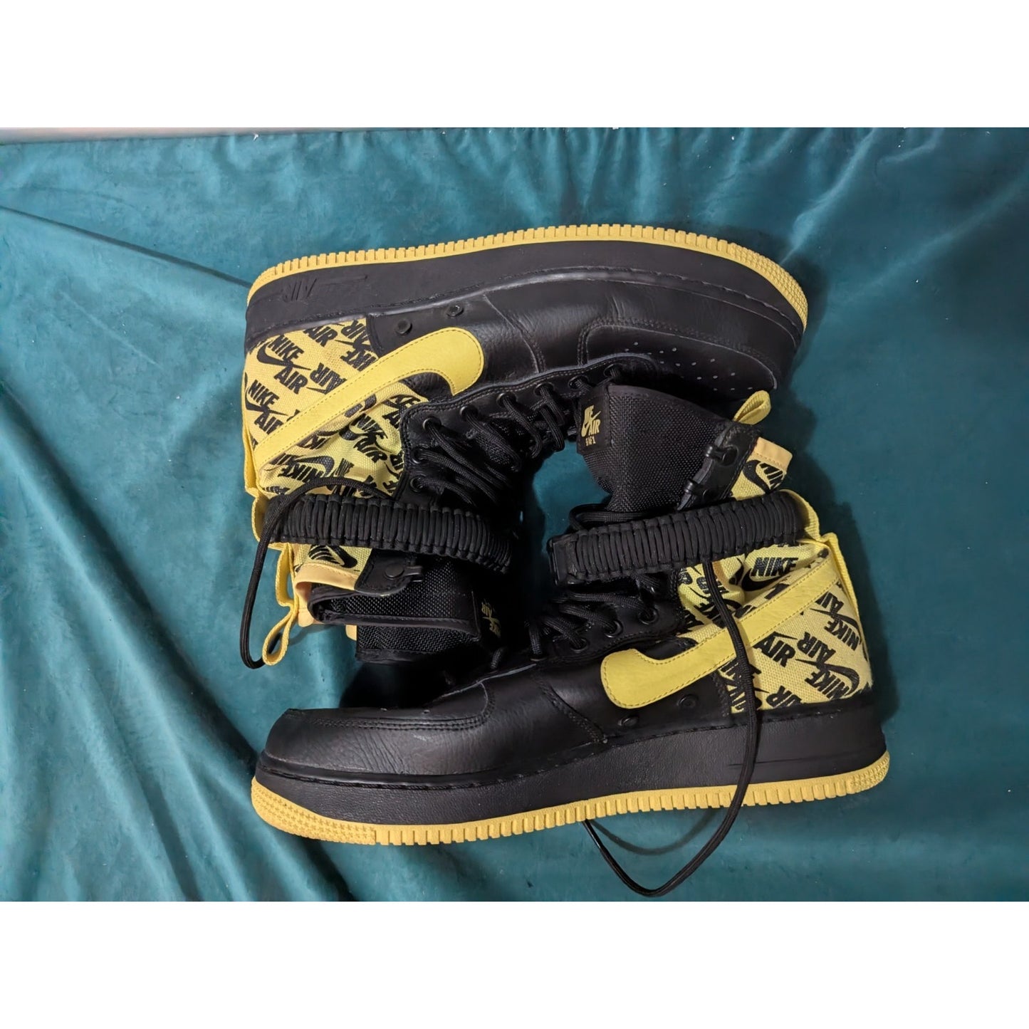 Nike SF Air Force 1 HIGH Black And Dynamic Yellow Mens Sz 11.5