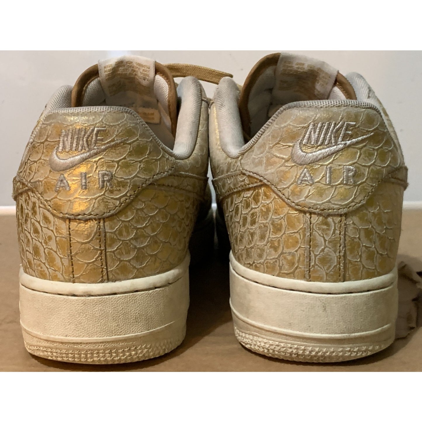 2016 Nike Air Force 1 Low 07 LV8 Rare Gold Snakeskin Men’s Size 12 718152-701