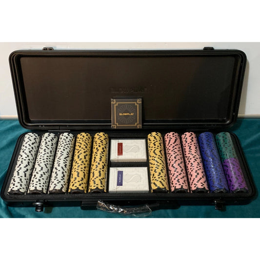 SLOWPLAY 14g Clay Poker Chips Set for Texas Hold'em 500 PCS, with Numbered Value