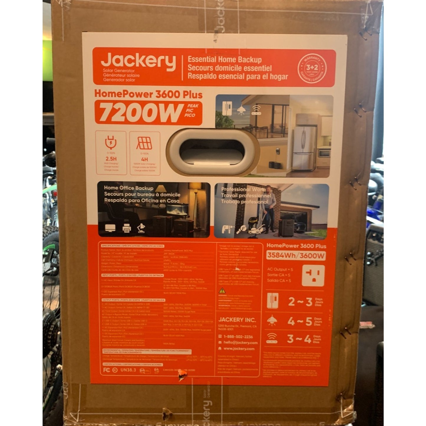 Jackery HomePower 3600 Plus Portable Power Station 3584Wh 1000W Solar Input