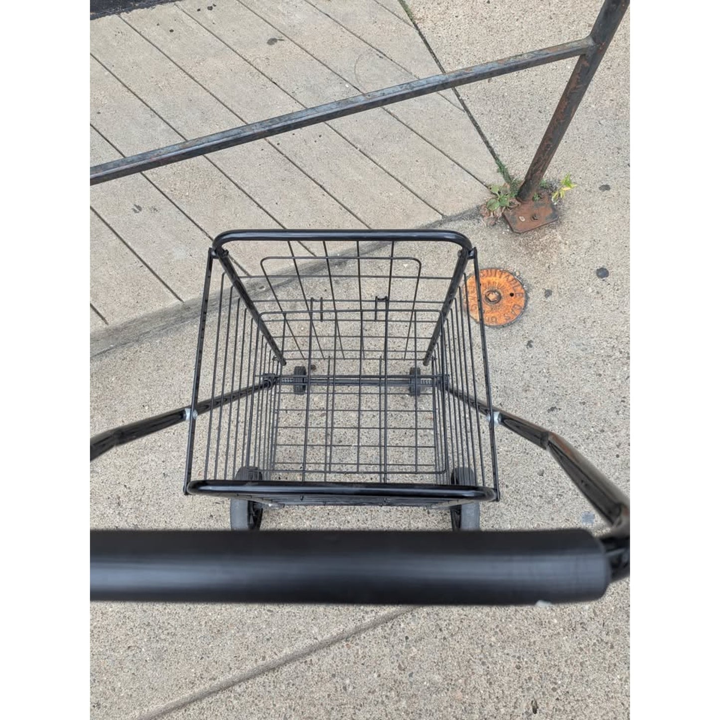 Folding Shopping Cart with Wheels and Double Basket