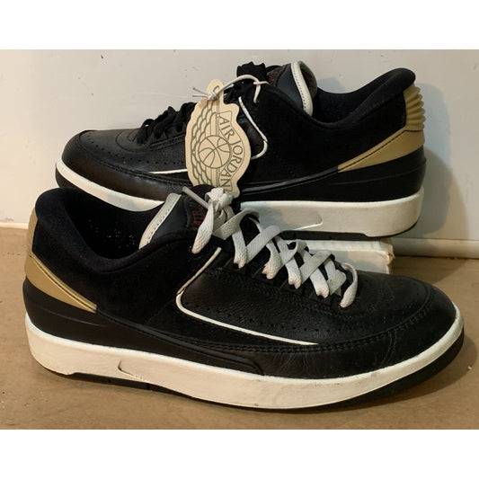 Nike Air Jordan 2 Retro Low Black And Gold Basketball Shoes - Women’s Size 9