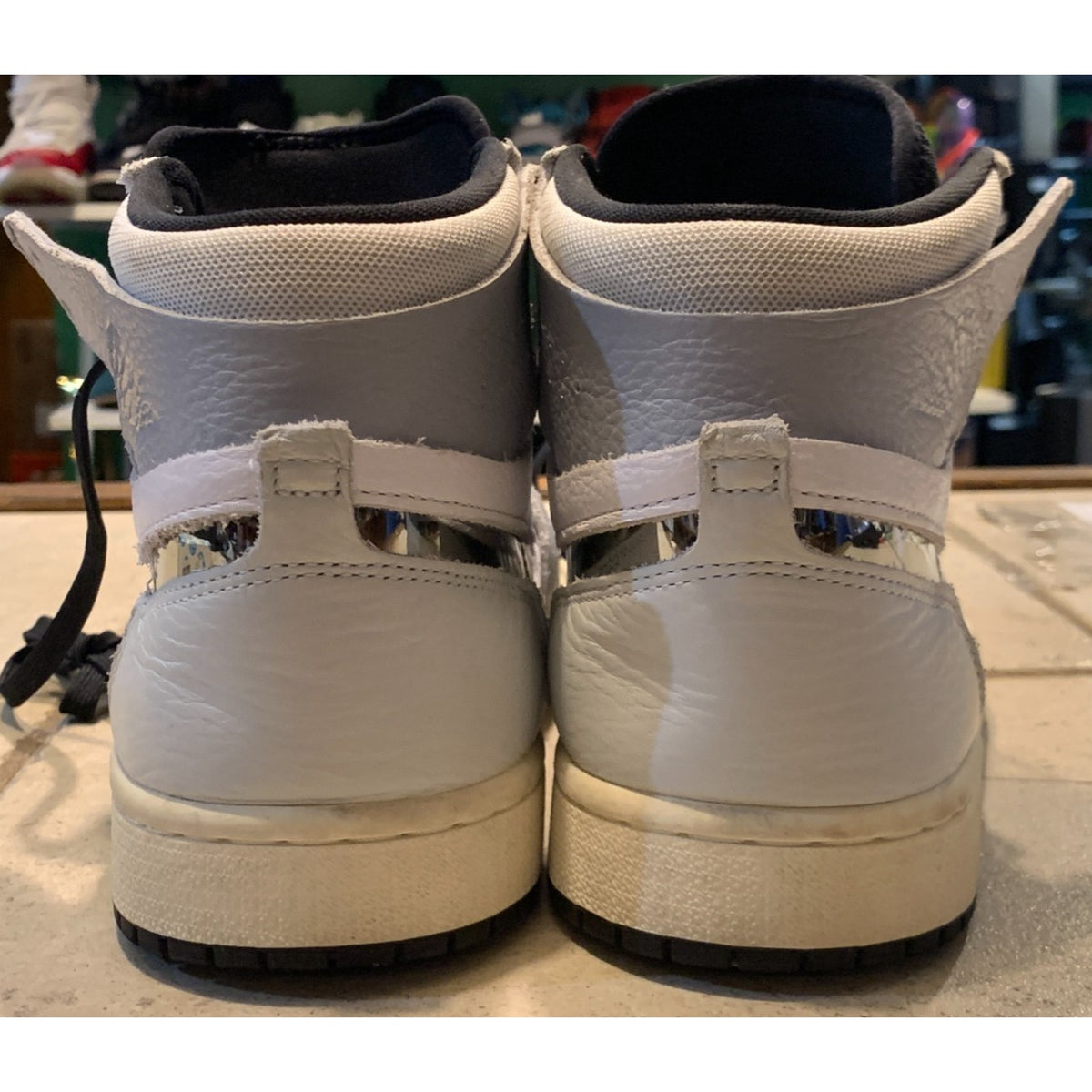 Air Jordan 1 Zoom CMFT 2 Metallic Silver Sneakers Size 10 FJ4652-100(NO SOLES)