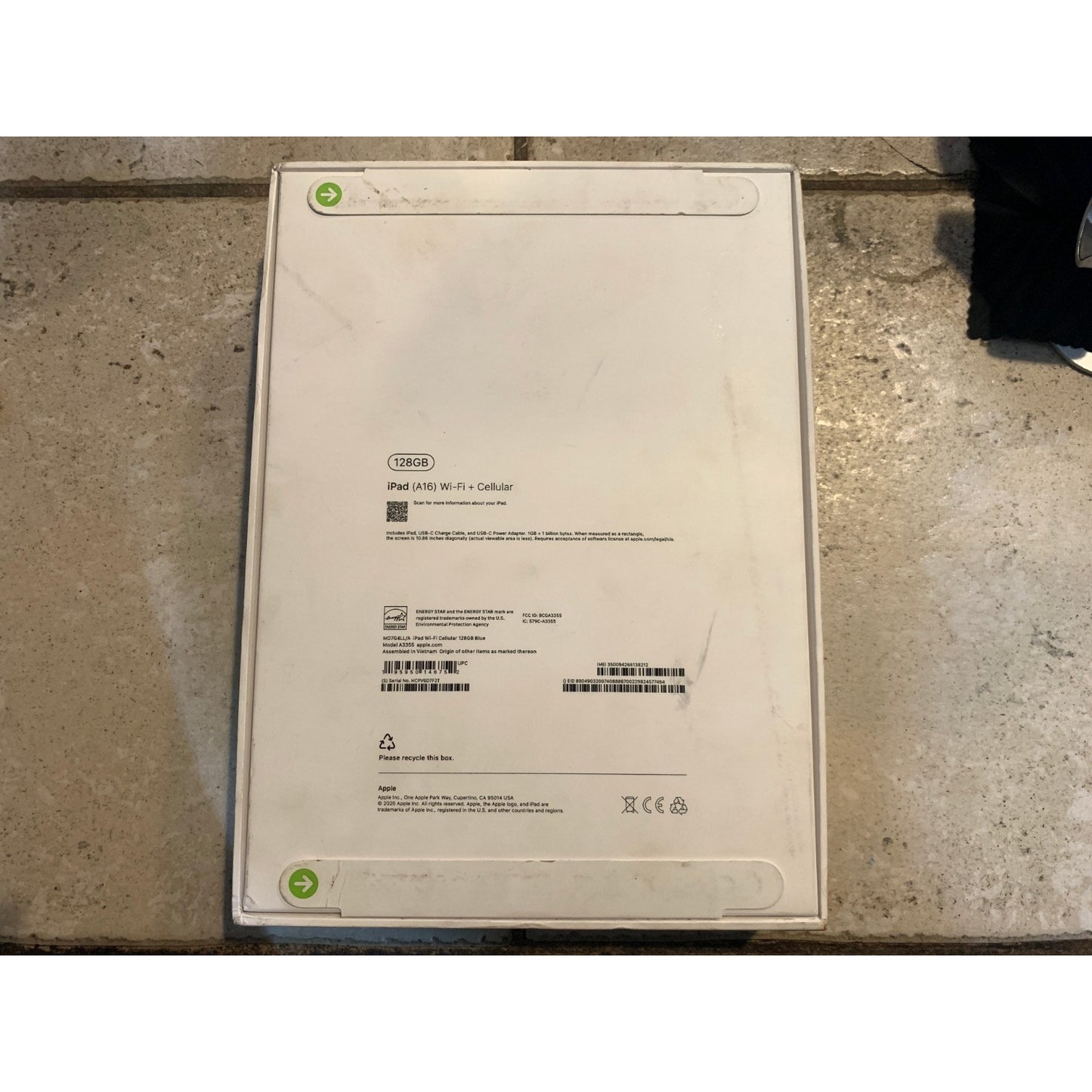 At&t iPad (A16) Wi-Fi +Cellular 128GB Blue A3355