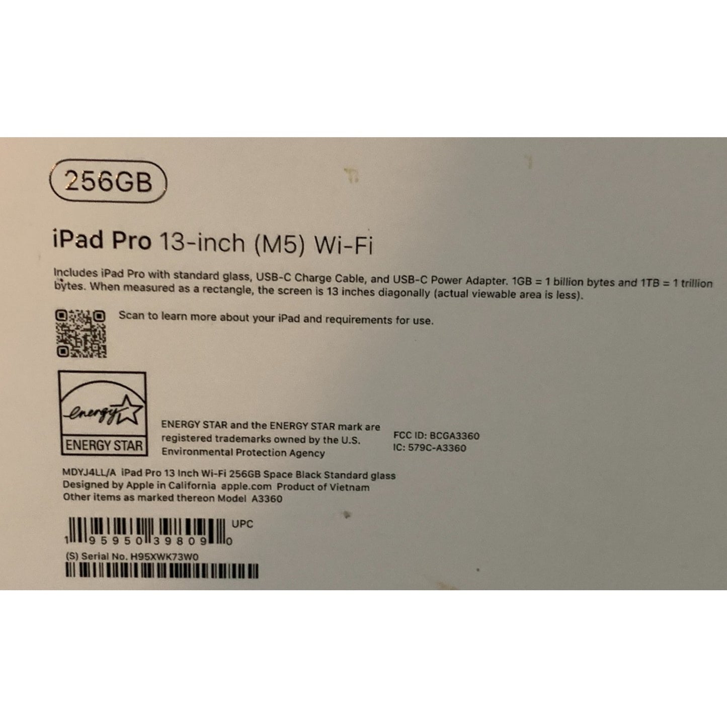 Apple iPad Pro 13-inch M5 Chip WiFi 256GB Space Black
