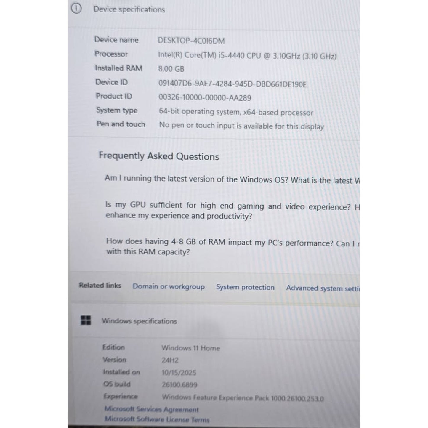 Hp Envy 700-410 Desktop / Intel Core I5-4440 / 2TB HDD / 8GB Ram / Windows 11 /