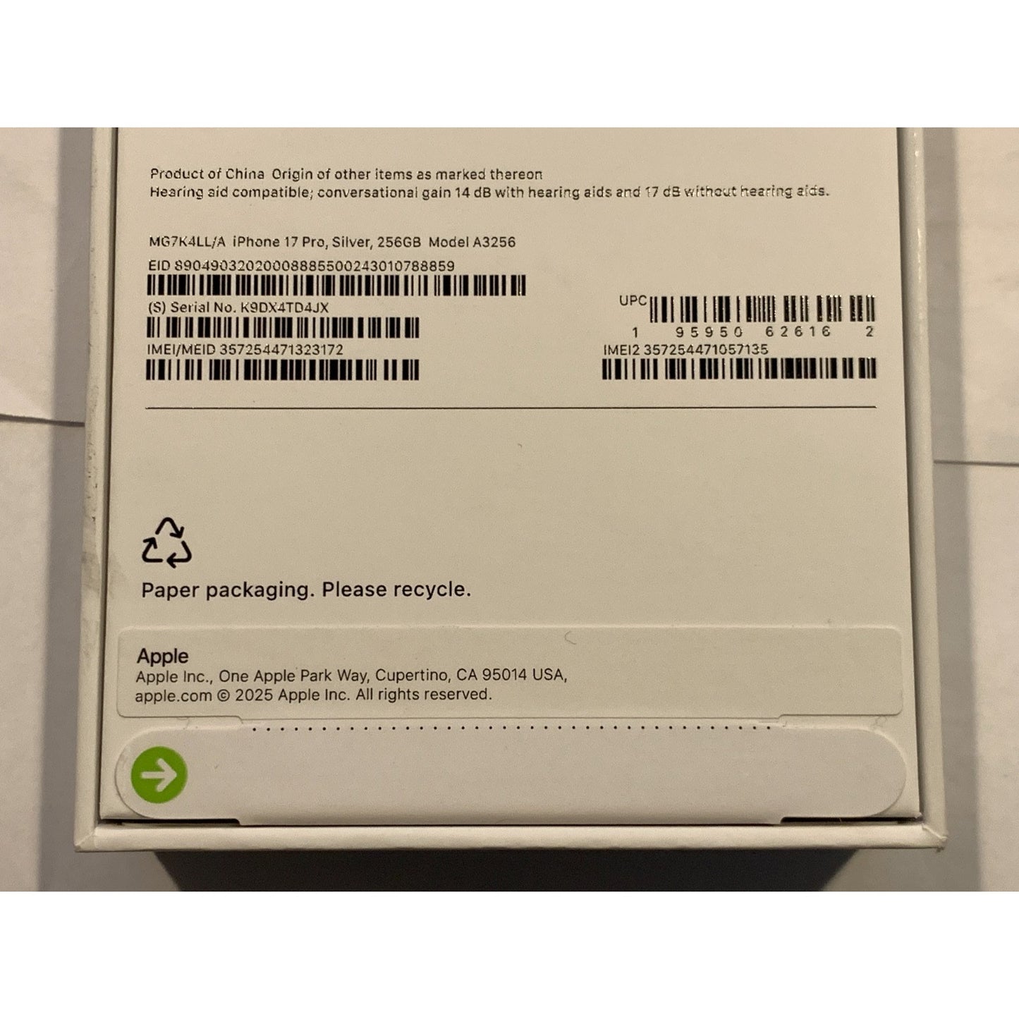 Apple iPhone 17 Pro 256 GB Silver Unlocked