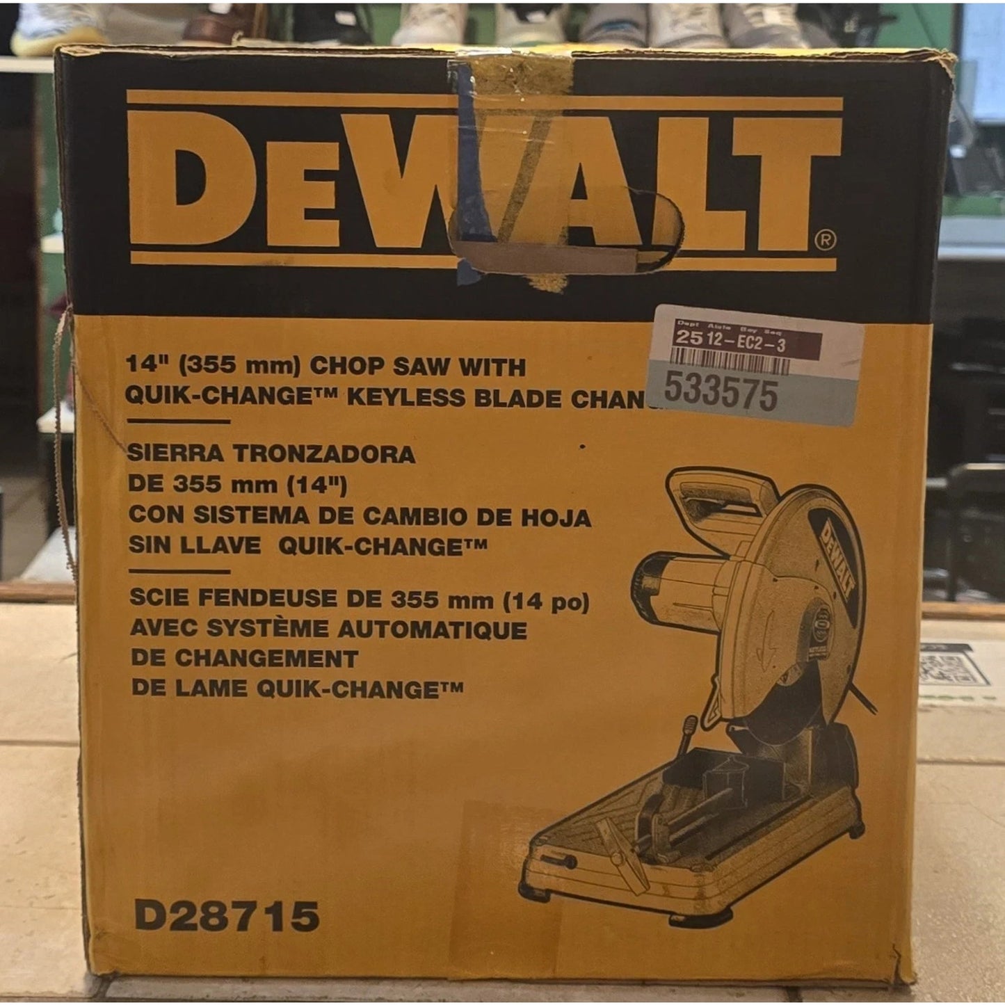 DeWALT D28715 14" Chop Saw with QUIK-CHANGE(TM) Keyless Blade