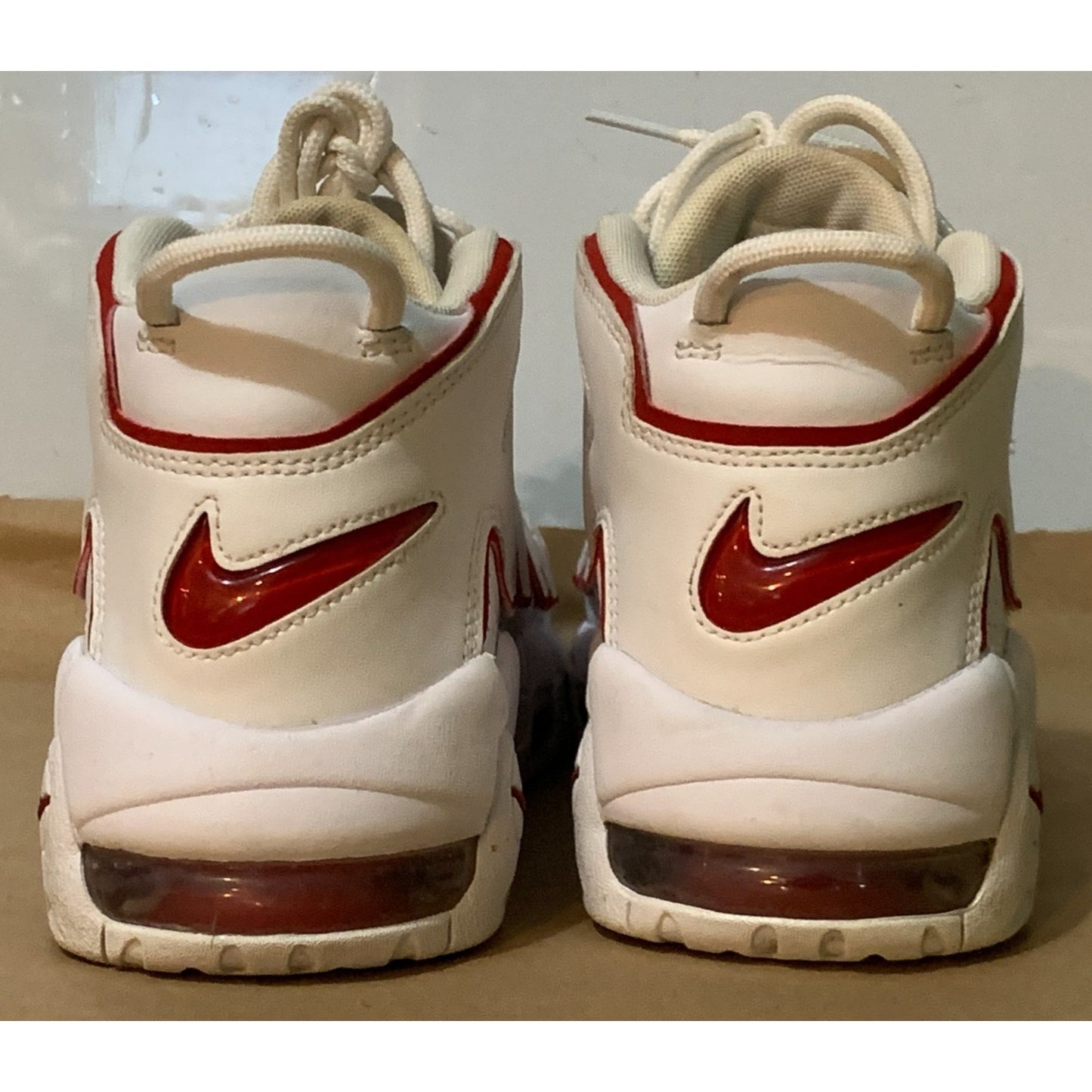 Nike Air More Uptempo '96 White Varsity Red Sneakers 921948-102 Size 8