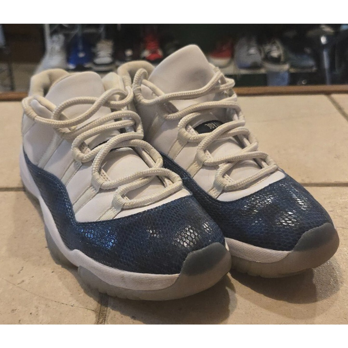 Nike Air Jordan 11 Retro Low Snakeskin Navy Mens 12 CD6846-102 Sneakers 2019
