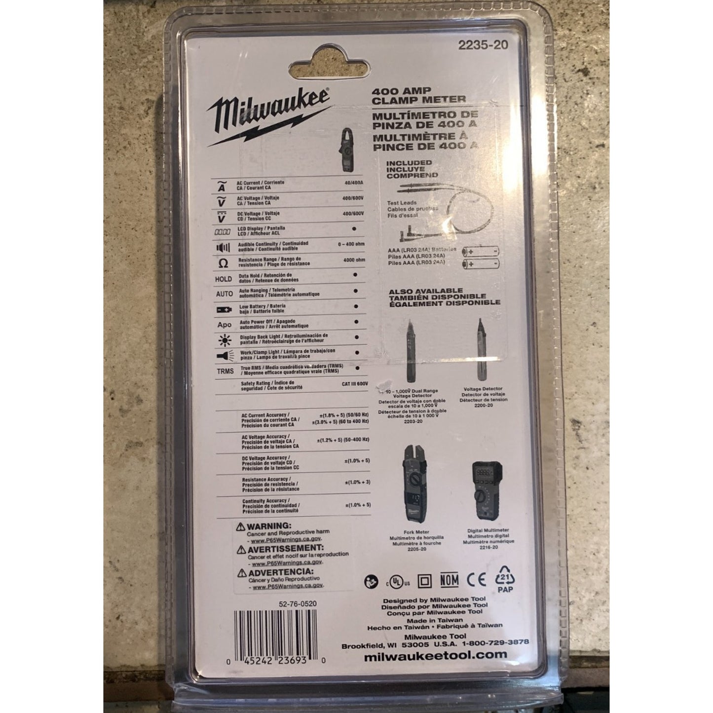 Milwaukee 223520 400 Amp Clamp Meter