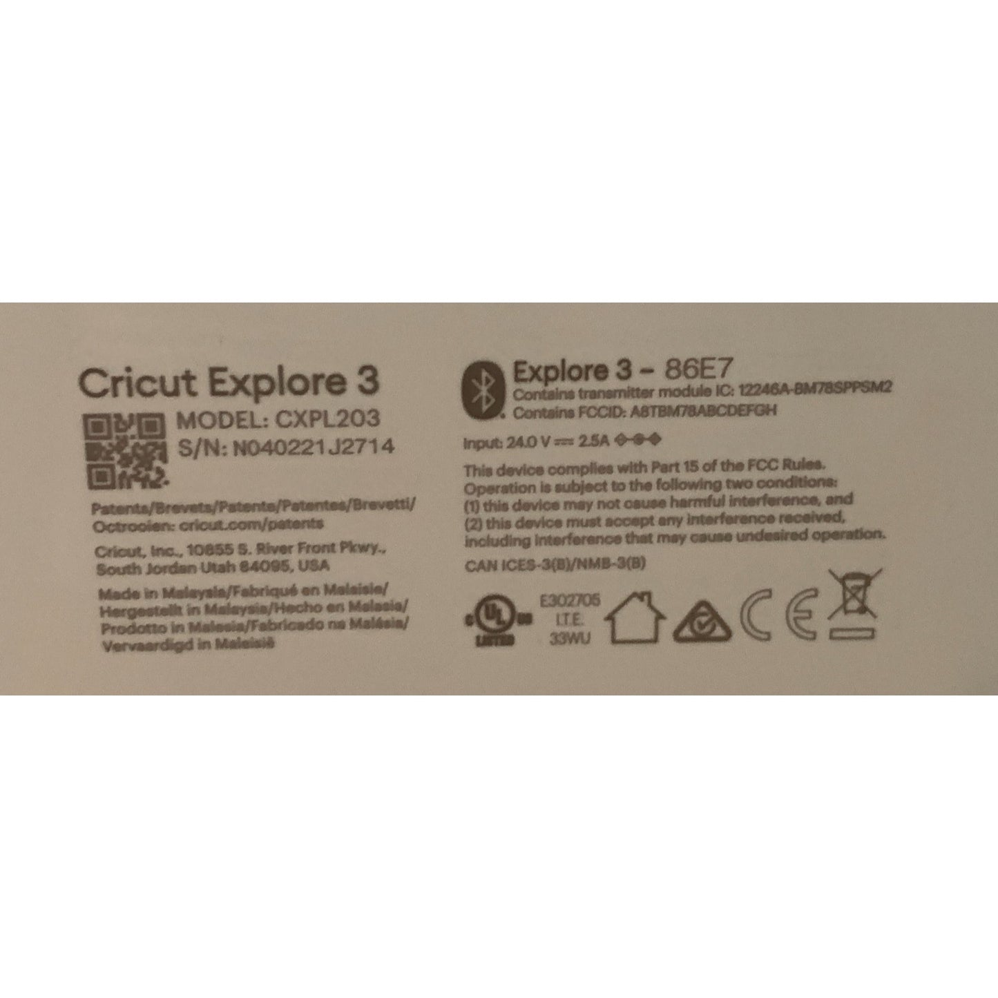 Cricut Explore 3 Die Cutting Machine w/ Power Cord - Pre-owned