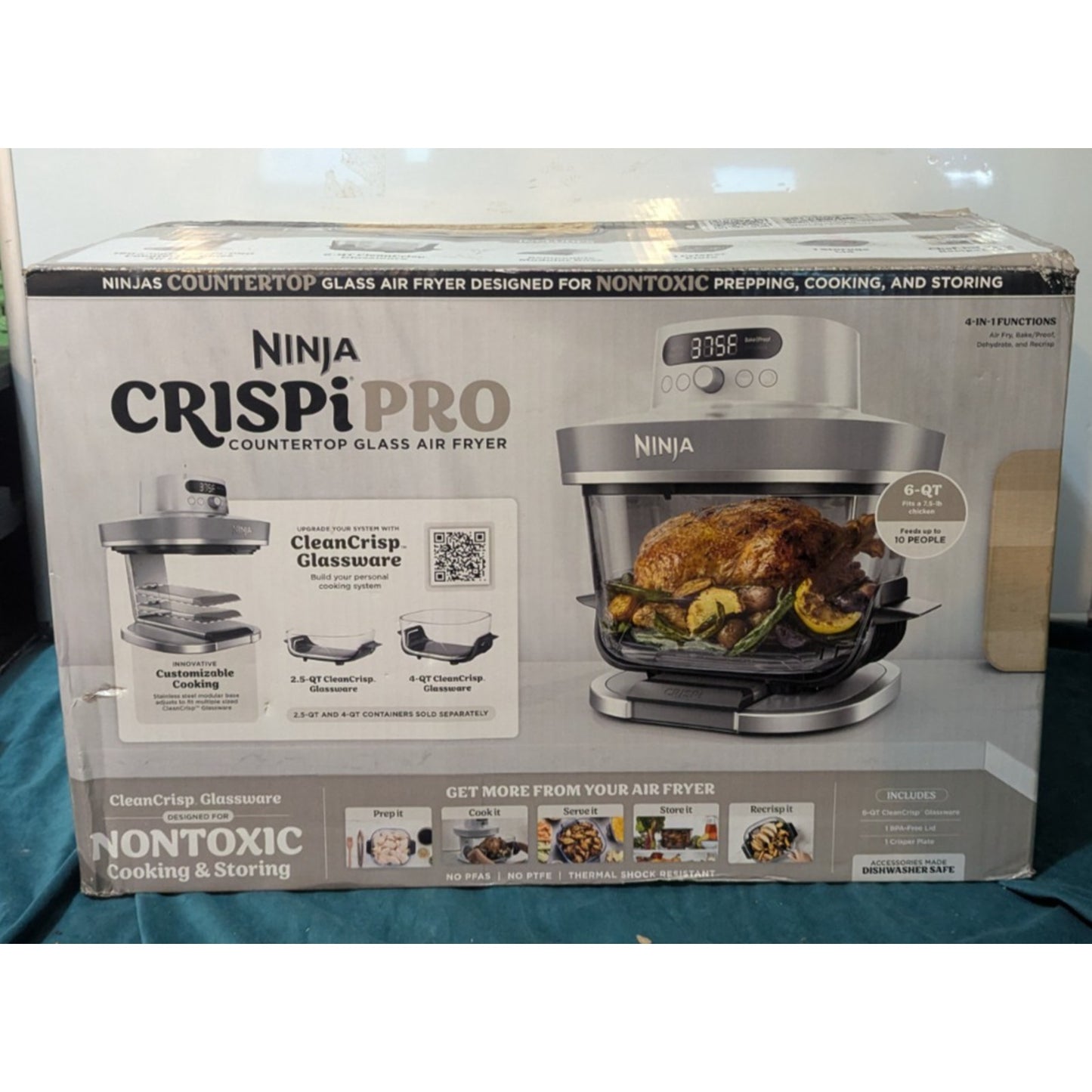 Ninja Crispi Pro Glass Air Fryer 6 qt 4-in-1 AS100WH