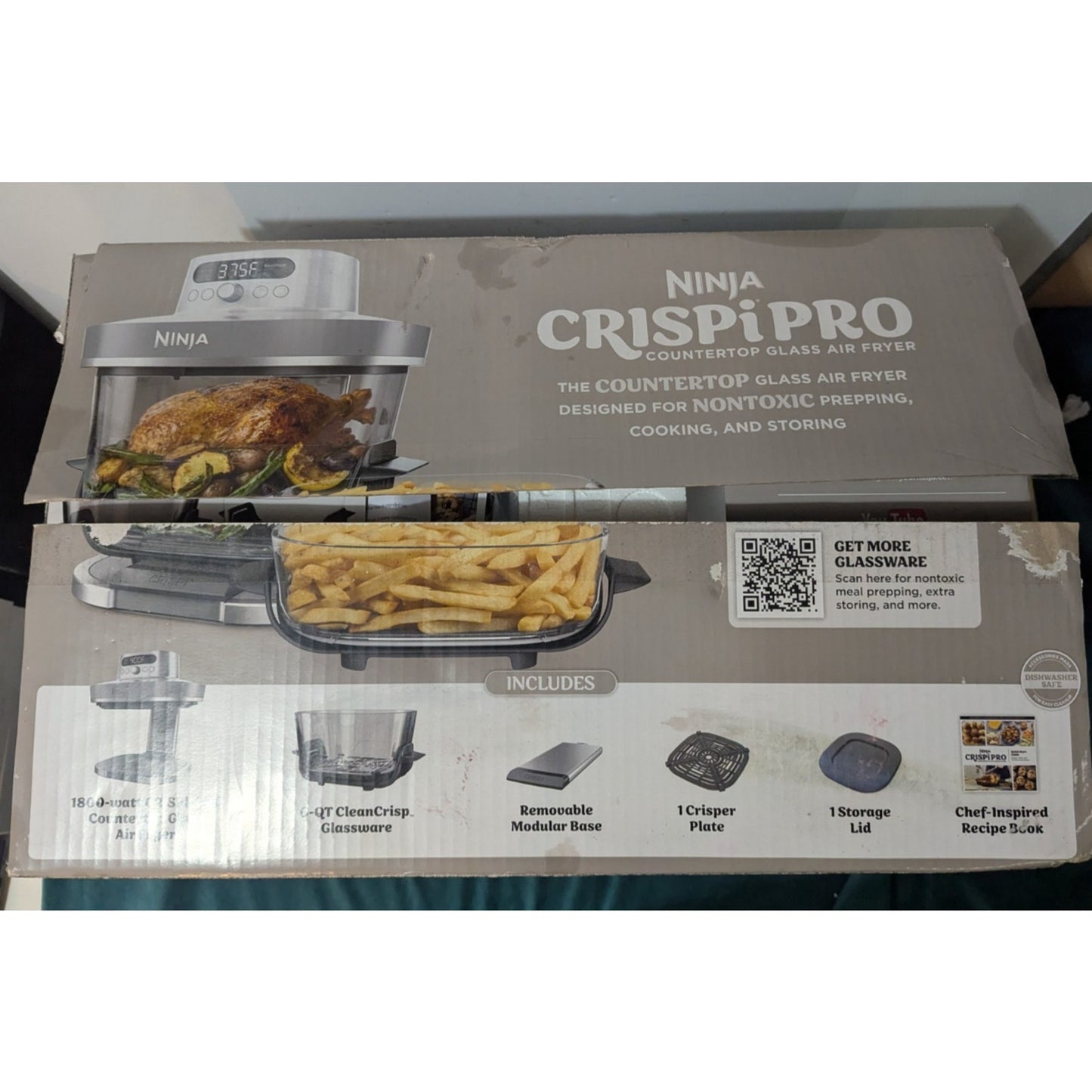 Ninja Crispi Pro Glass Air Fryer 6 qt 4-in-1 AS100WH
