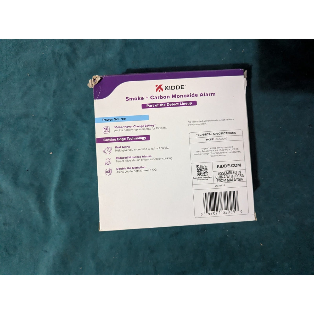 Kidde Smoke + Carbon Monoxide Alarm 30cud10