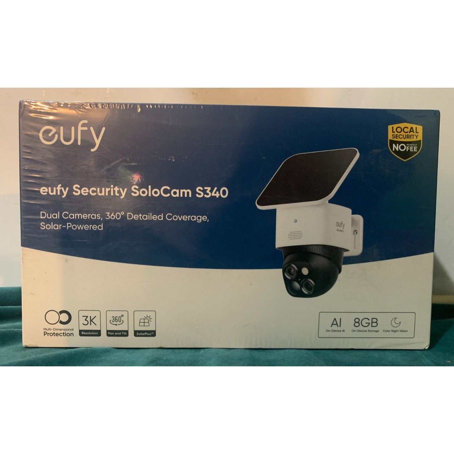 New Eufy Security S340 Outdoor Pan & Tilt Dual Security Camera with Solar Panel
