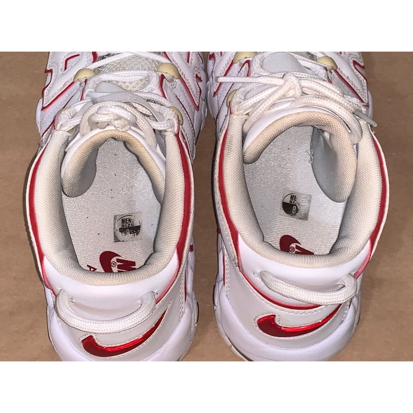 Nike Air More Uptempo '96 White Varsity Red Sneakers 921948-102 Size 8