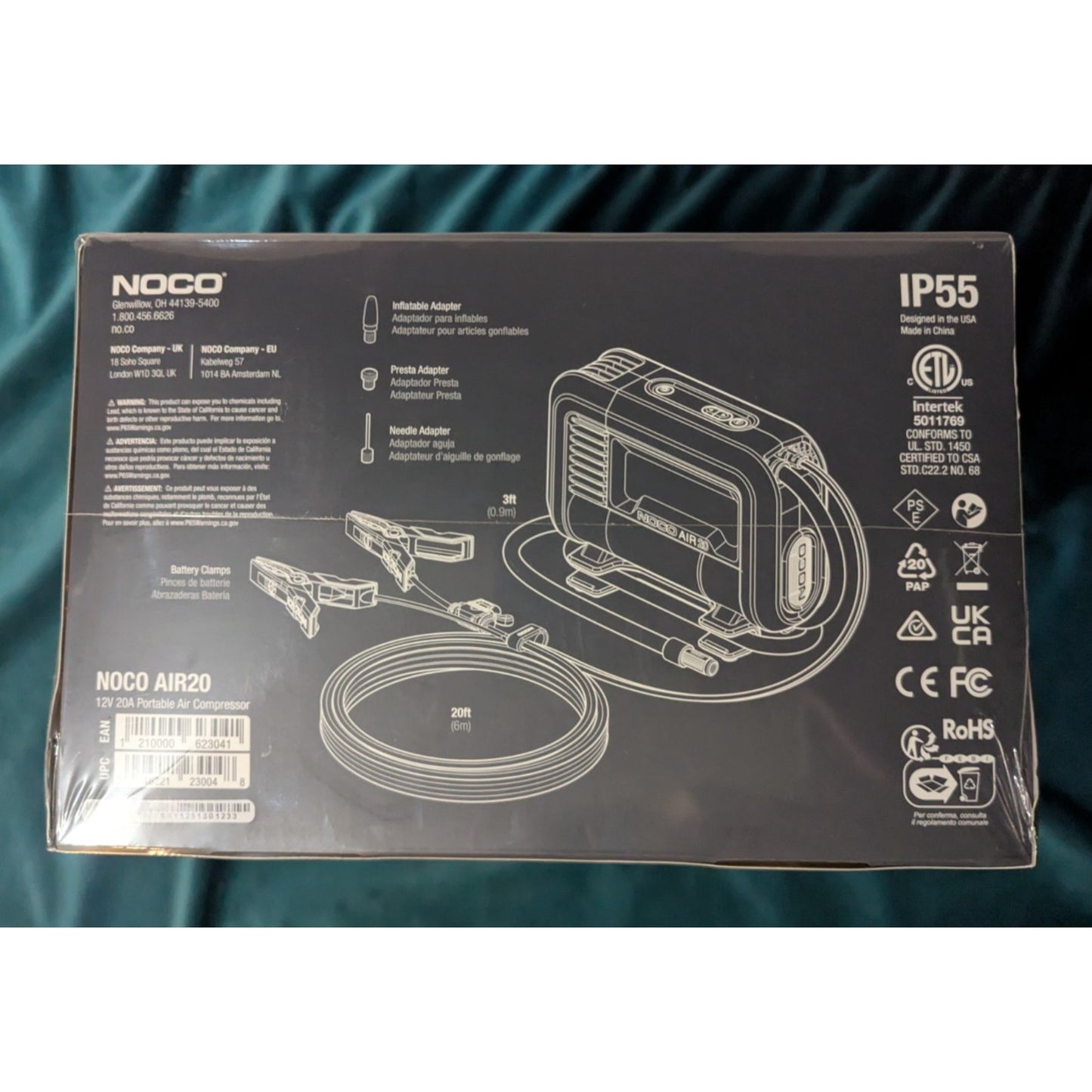 NOCO AIR20 UltraFast 20A 12V Portable Tire Inflator and Air Compressor Pump