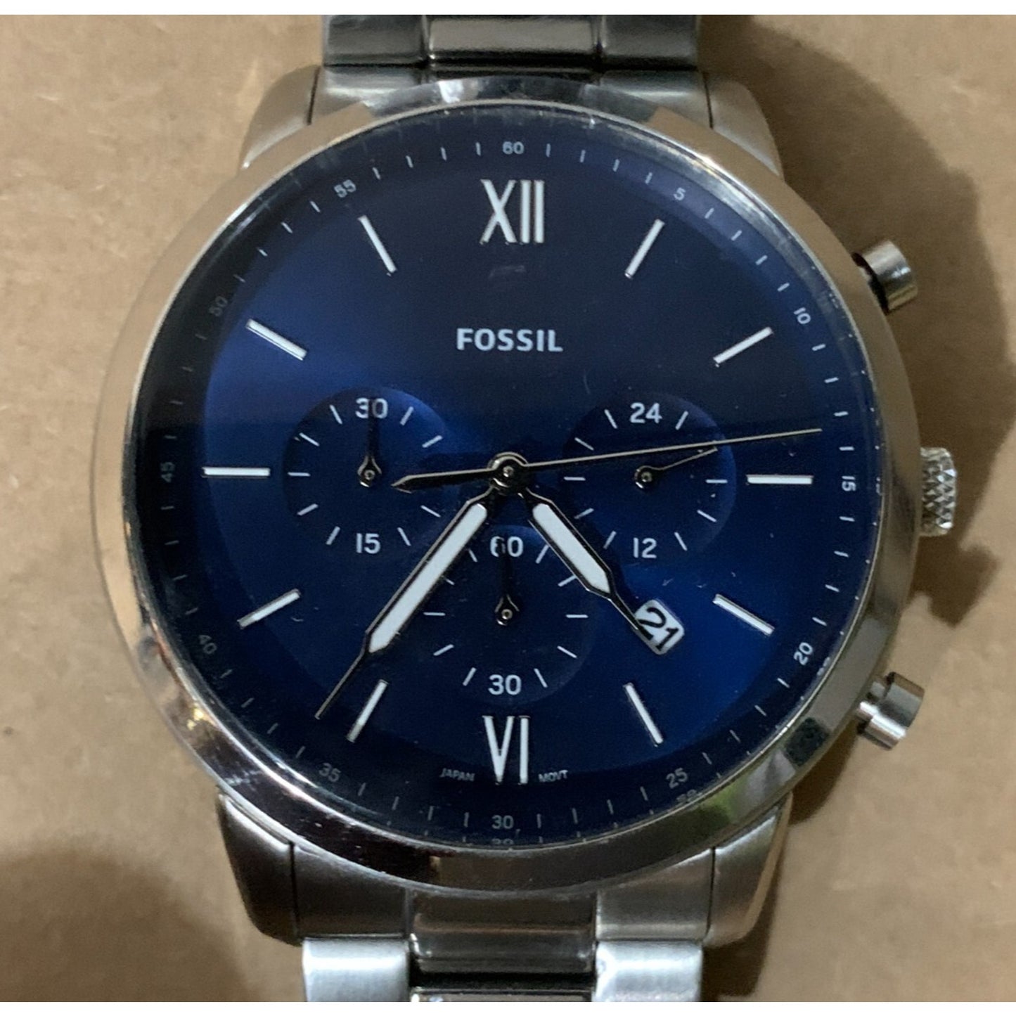 Fossil FS5792 Men's Neutra Chronograph Quartz Blue Dial Watch 44mm