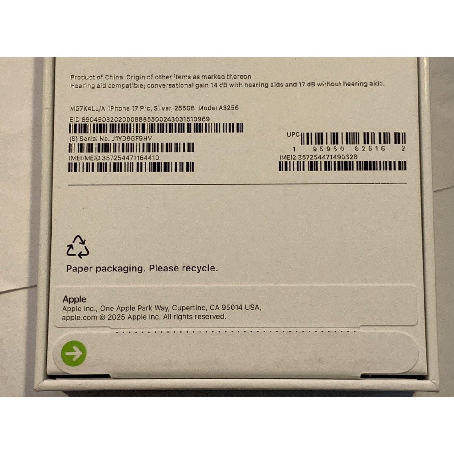 Apple iPhone 17 Pro 256 GB Silver Unlocked