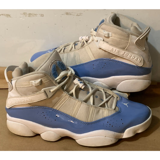 Nike Air Jordan 6 Rings UNC White Ice Blue Sneakers CW7037-100 Men's Size 10.5