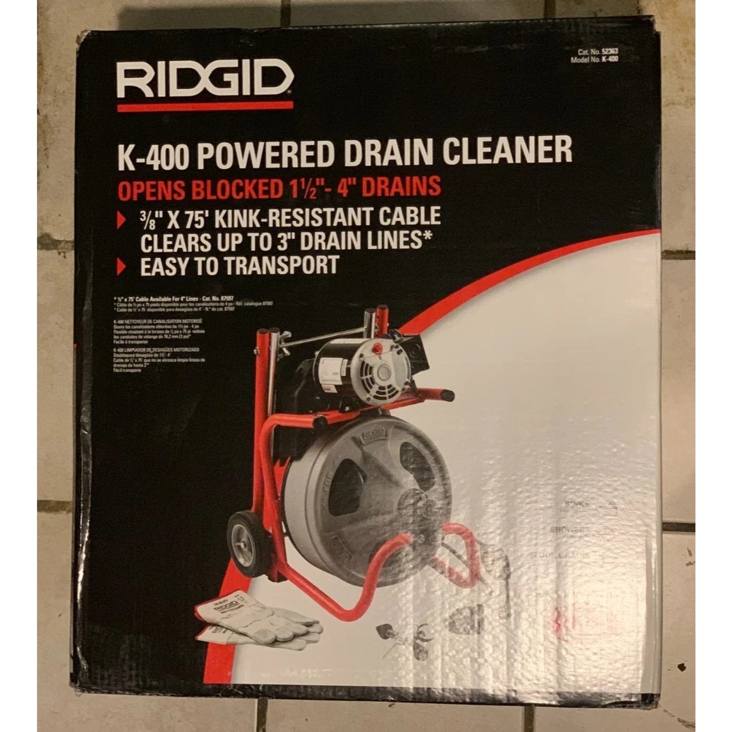 RIDGID 52363 K-400 115V Drain Auger 115v Drum Machine