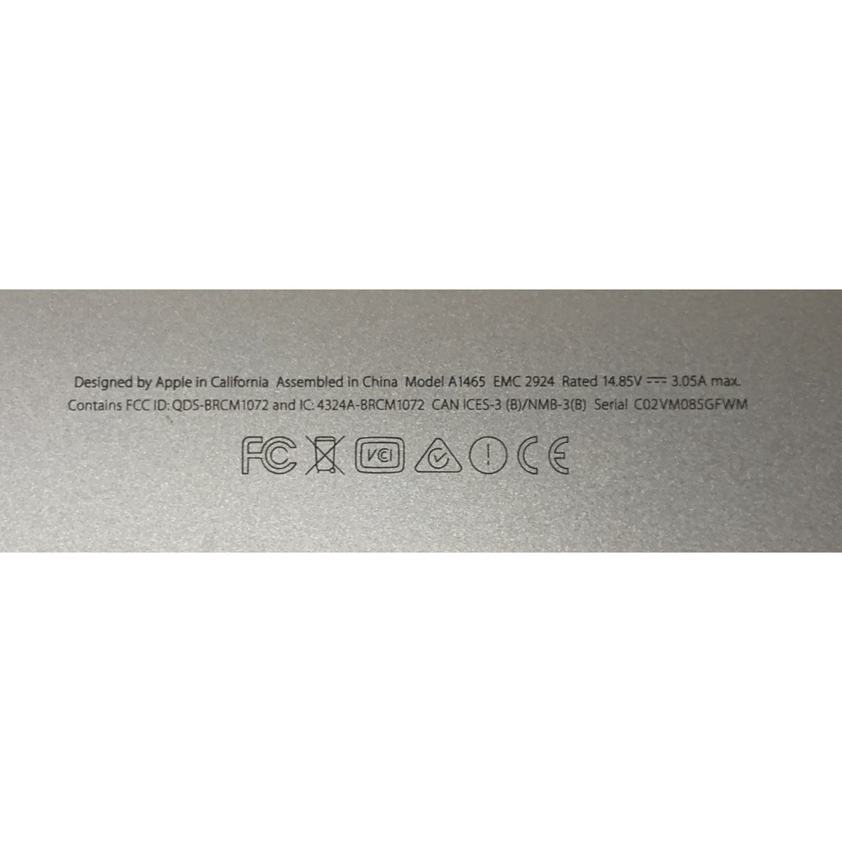 Apple MacBook Air A1465 2015 11" Intel Core i5 1.6GHz 4GB RAM 128GB SSD