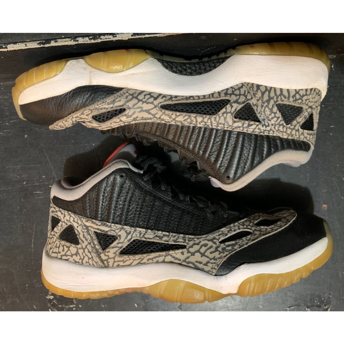 Size 9 - Air Jordan 11 Retro IE Low Black Cement White Red (919712-006)