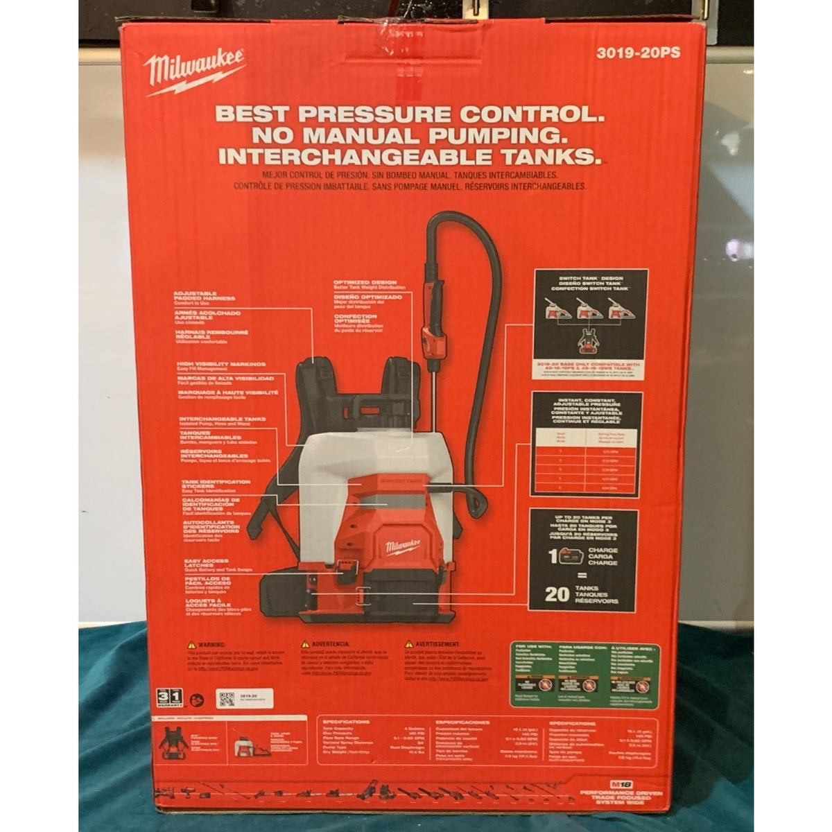 Milwaukee 3019-20PS M18 18V 4-Gallon Backpack Sprayer Kit w/ SWITCH TANK