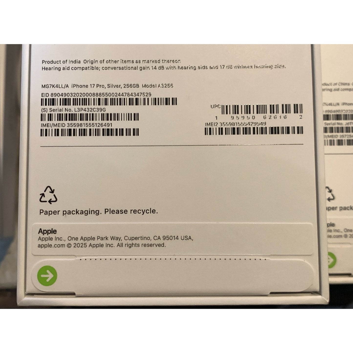 Apple iPhone 17 Pro 256 GB Silver Unlocked