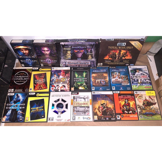 18 PC Games Lot (StarCraft, TotalWars, ComandAndConquer, Ect.)