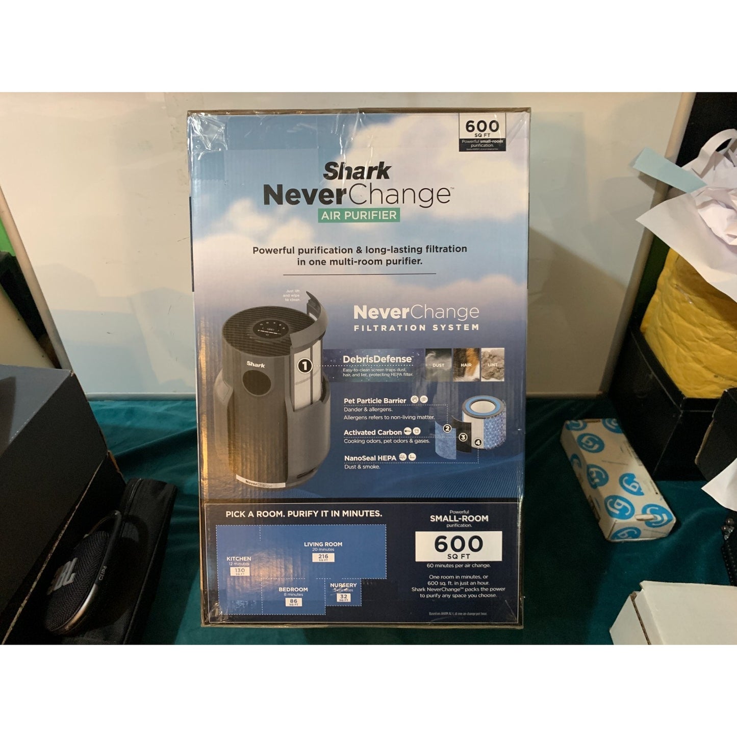 New Shark Never Change Air Purifier HP150 600 sq ft Black