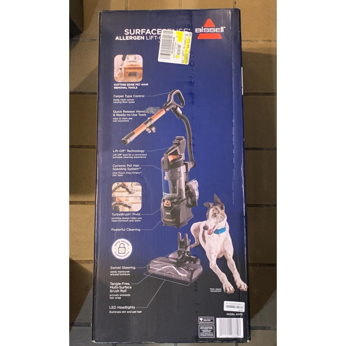 Bissell 3415 SurfaceSense Allergen Lift-Off Pet Upright Vacuum, Black