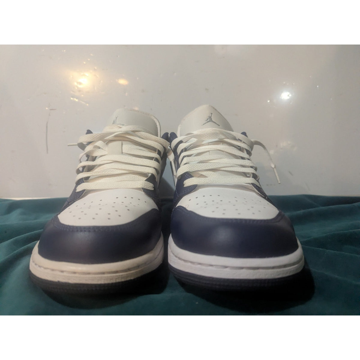 Jordan 1 Low Wolf Grey Midnight Navy 553558-141 13 Mens