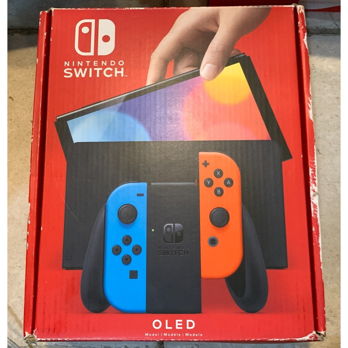 Nintendo Switch OLED Model 64GB Console w/ Neon Red/Blue Joy-Con Dock w/ LAN